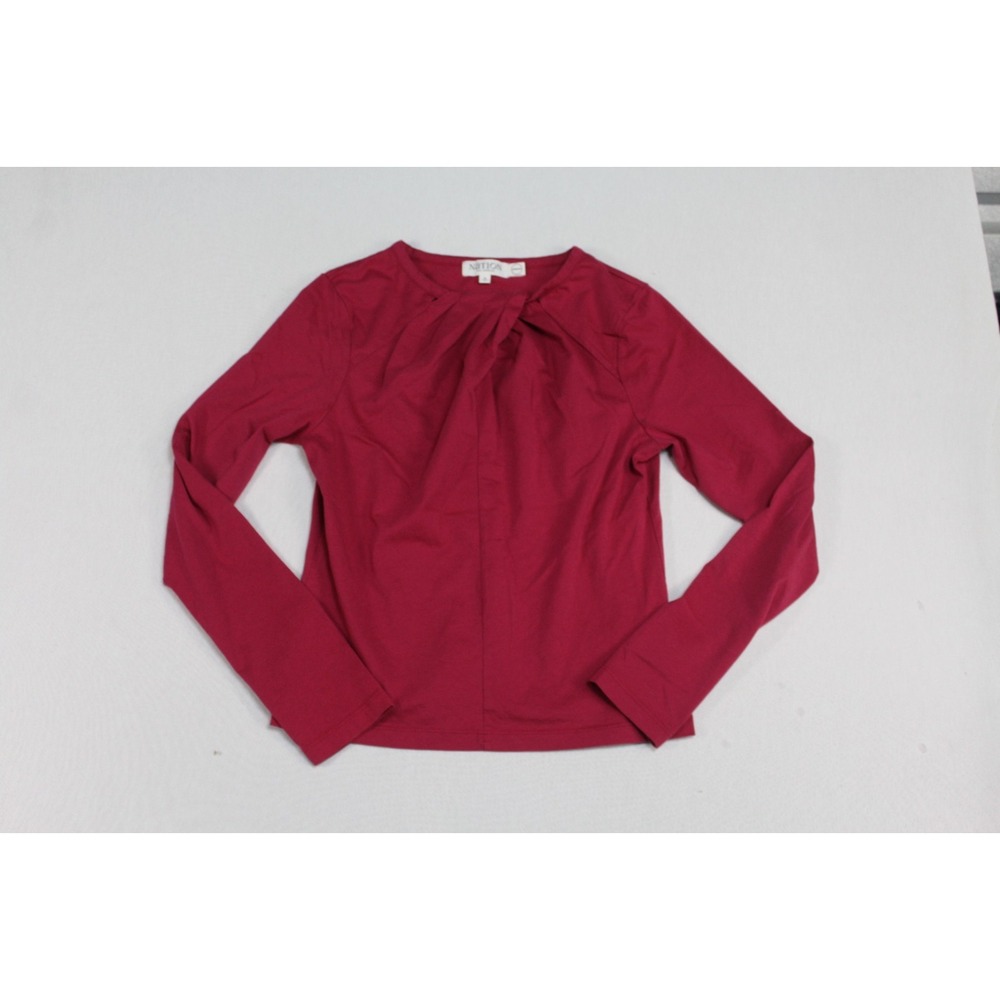 Nation Women Red Top Los Angeles Organic Casual Long Sleeve Size Medium